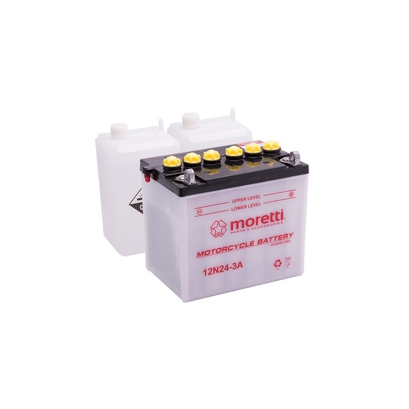 Konventionelle Motorradbatterie Moretti 12N24-3A, 12V 24Ah Ausverkauf