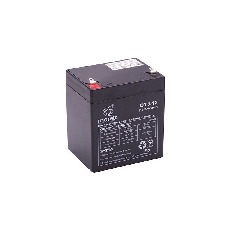 Moretti OT5-12 wartungsfreie Gel-Batterie, 12V 5Ah