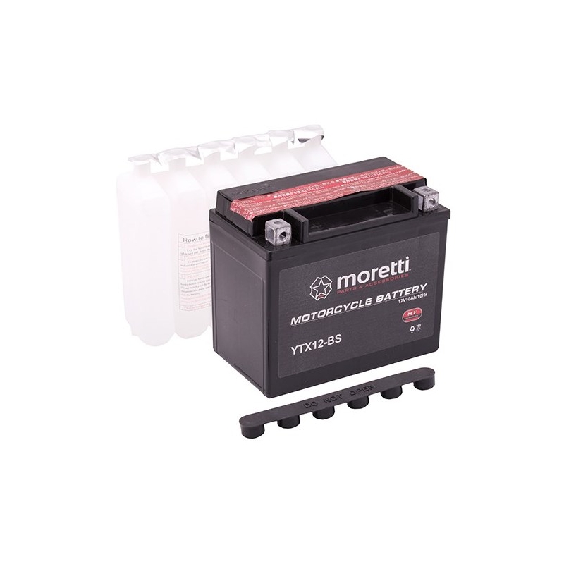 Konventionelle Motorradbatterie Moretti MTX12-BS, 12V 10Ah