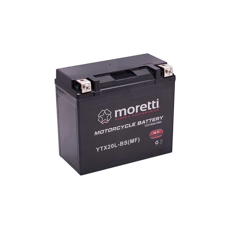 Moretti MTX20L-BS wartungsfreie Gel-Batterie, 12V 18Ah