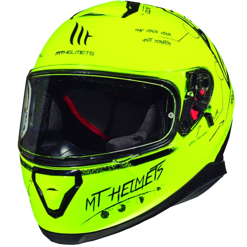 MT Thunder 3 SV Board fluo gelb Integral Motorradhelm Ausverkauf