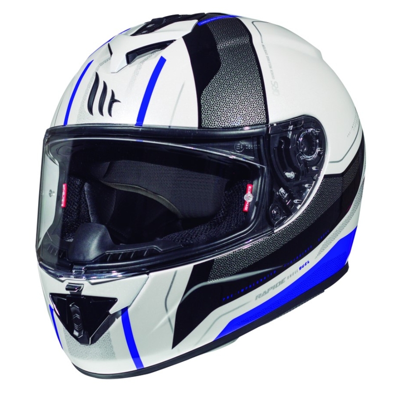 MT Rapide Duel Integral Motorradhelm weiß-blau