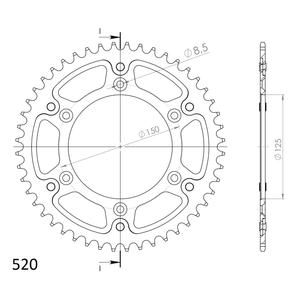 Kettenrad SUPERSPROX STEALTH RST-990:49-ORG orange 49T, 520