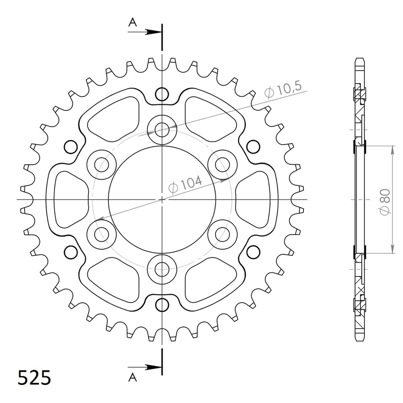 Kettenrad SUPERSPROX STEALTH gold 40T, 525