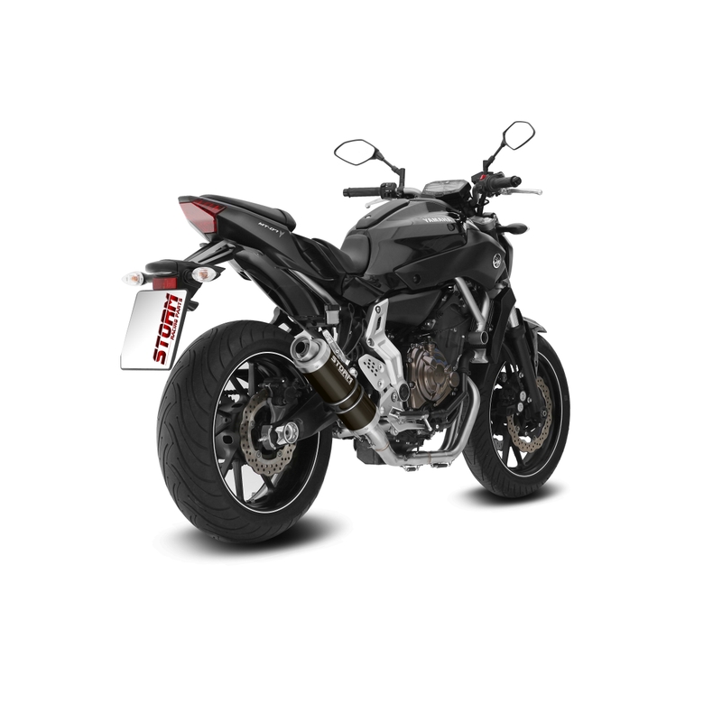 Auspuff komplett 2x1 STORM GP Steel black für YAMAHA MT-07 700 2014-2024