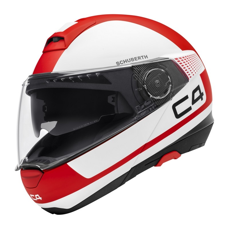 Schuberth C4 Motorradhelm rot und weiß Ausverkauf