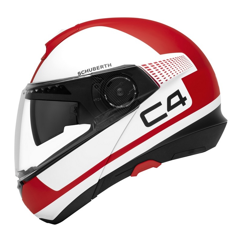 Schuberth C4 Motorradhelm rot und weiß Ausverkauf