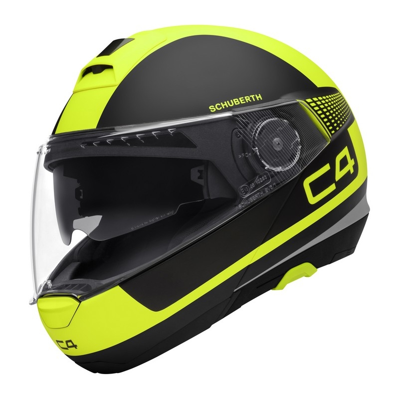Schuberth C4 schwarz-fluo gelb tip-up Motorradhelm Ausverkauf