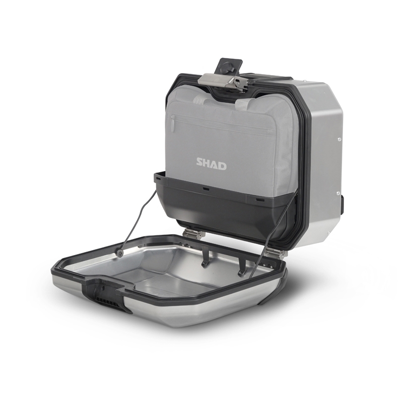 Complete set of aluminum cases SHAD TERRA, 37L topcase + 36L / 47L side cases, including mounting kit and plate SHAD MOTO GUZZI V 85 TT