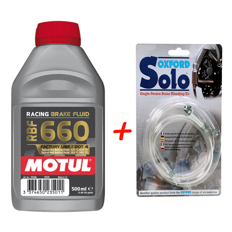 SET: Motul-Bremsflüssigkeit + Oxford-Bremsflüssigkeits-Entlüftungsset