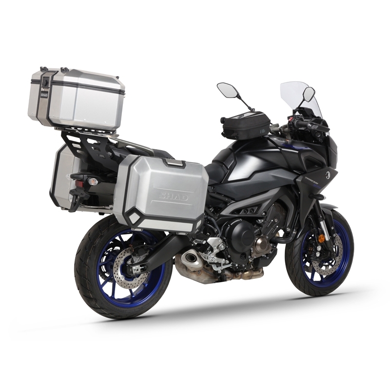 Complete set of aluminum cases SHAD TERRA, 37L topcase + 36L / 36L side cases, including mounting kit and plate SHAD YAMAHA MT-09 Tracer / Tracer 900