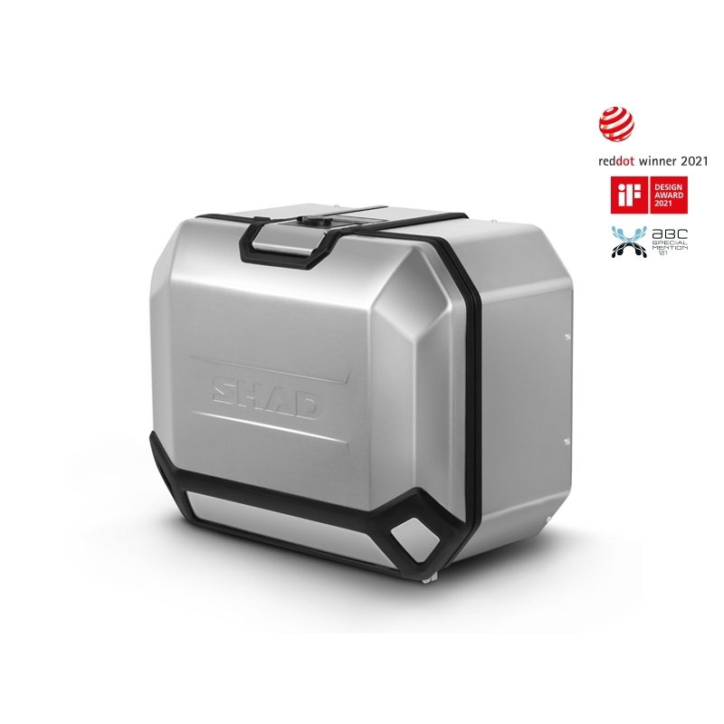 Complete set of aluminum cases SHAD TERRA, 48L topcase + 47L / 47L side cases, including mounting kit and plate SHAD SUZUKI DL 650 V-Strom