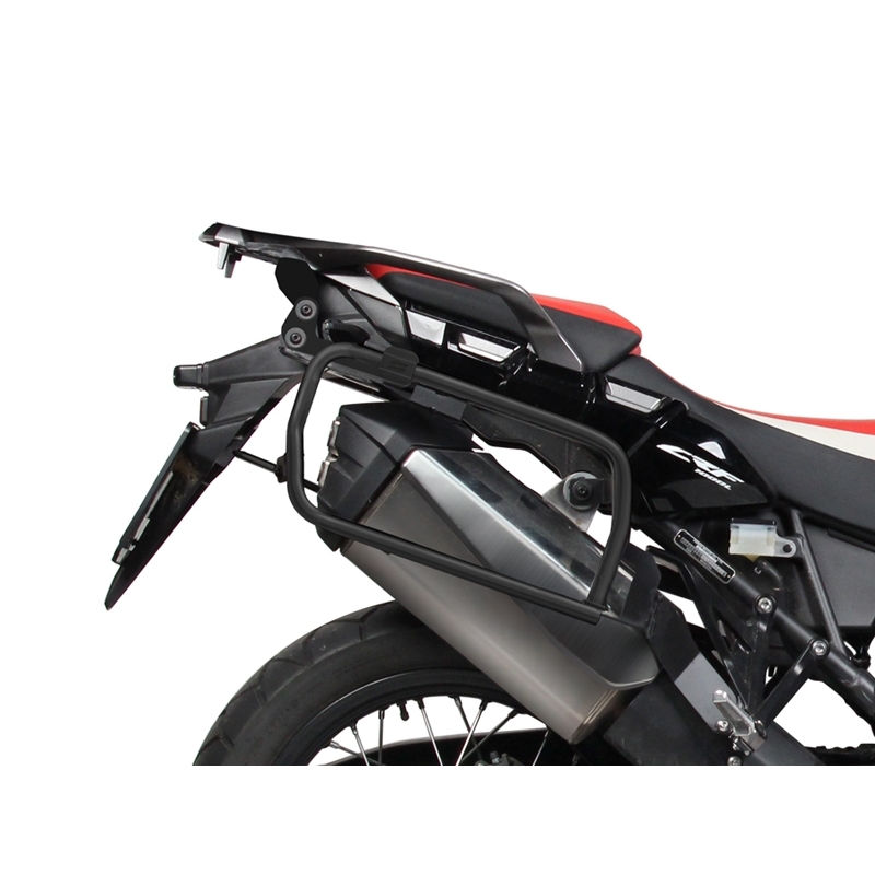 Complete set of black side aluminum cases 36L / 47L SHAD TERRA BLACK including mounting kit SHAD HONDA CRF 1000  Africa Twin