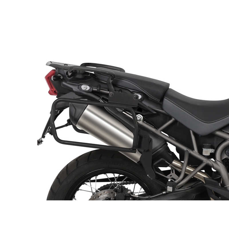 Complete set of black side aluminum cases 36L / 47L SHAD TERRA BLACK including mounting kit SHAD TRIUMPH Tiger 800
