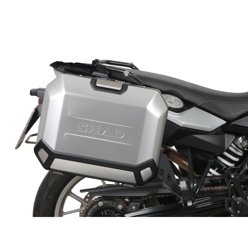 Complete set of black side aluminum cases 36L / 47L SHAD TERRA BLACK including mounting kit SHAD BMW F 650 GS/ F 700 GS/ F 800 GS