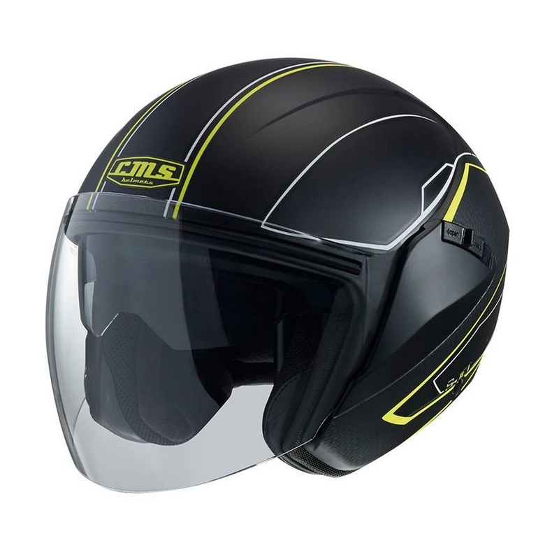 Offener Motorradhelm CMS S-JET Vision schwarz-fluorgelb