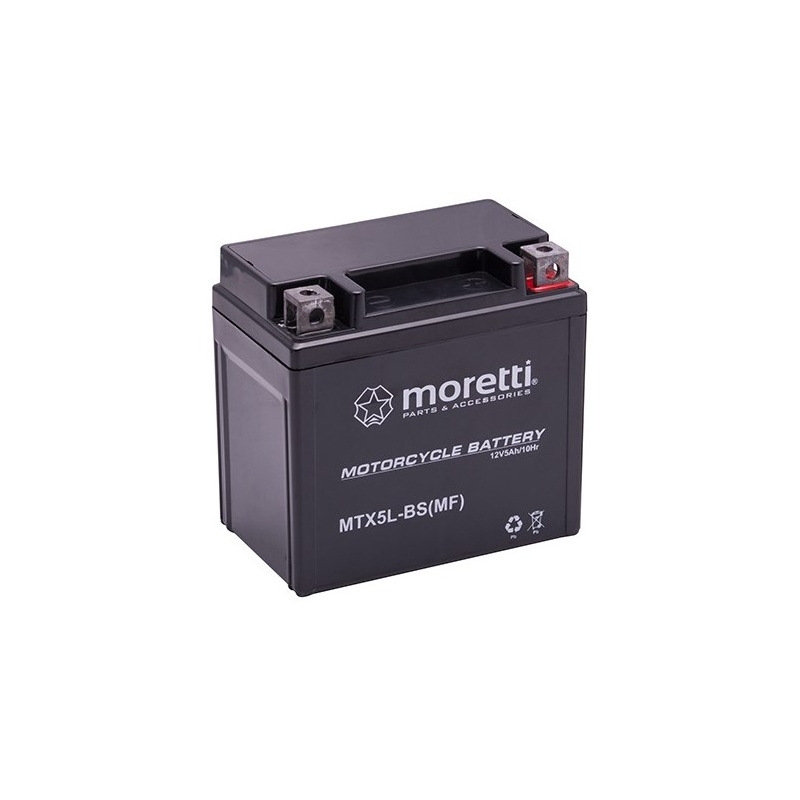 Moretti MTX5L-BS wartungsfreie Gel-Batterie, 12V 5Ah