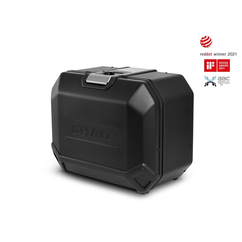 Complete set of black aluminum cases SHAD TERRA, 48L topcase + 36L / 47L side cases, including mounting kit and plate SHAD YAMAHA Tenere 700 XTZ690