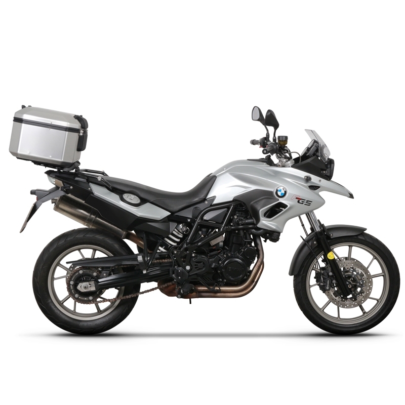 Complete set of black aluminum cases SHAD TERRA, 48L topcase + 36L / 47L side cases, including mounting kit and plate SHAD BMW F 650 GS/ F 700 GS/ F 800 GS