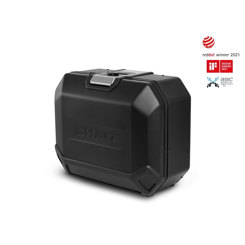 Complete set of 36L / 36L SHAD TERRA BLACK aluminum side cases, including mounting kit SHAD SUZUKI DL 650 V-Strom