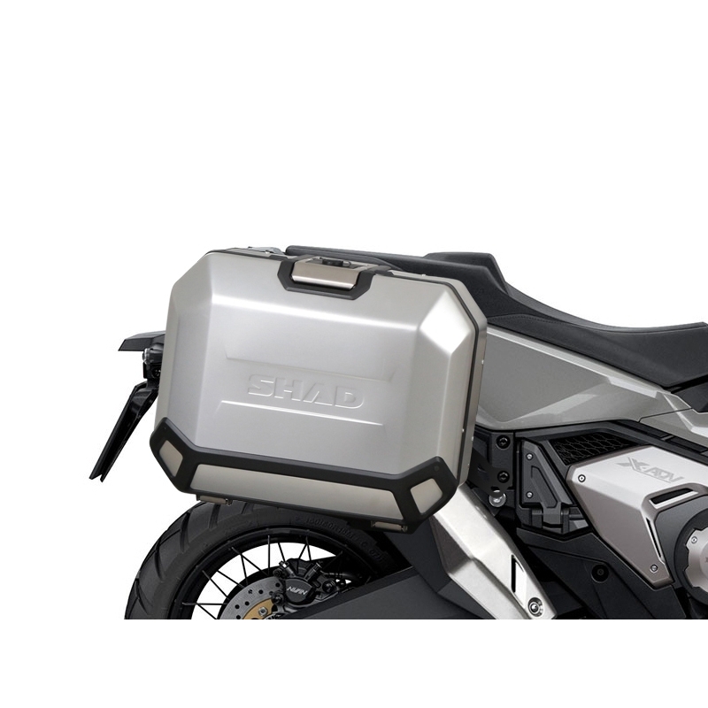 Complete set of 36L / 36L SHAD TERRA BLACK aluminum side cases, including mounting kit SHAD HONDA X-ADV 750