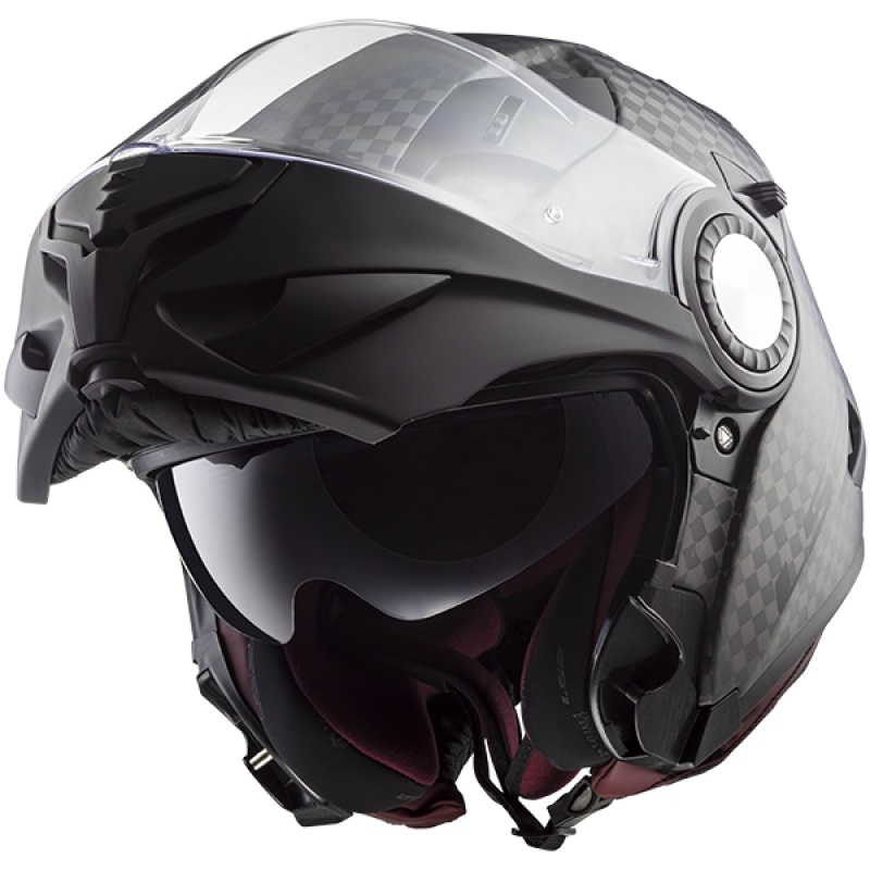 Klappbarer Motorradhelm LS2 FF313 Vortex Solid Carbon Ausverkauf
