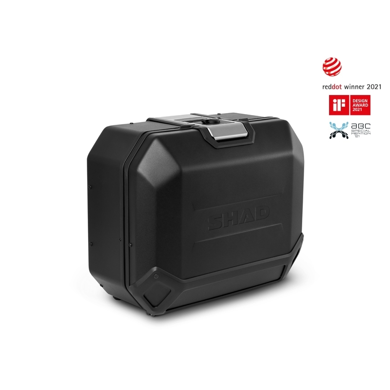 Complete set of aluminum cases SHAD TERRA BLACK, 48L topcase + 36L / 36L side cases, including mounting kit and plate SHAD SUZUKI DL 1000 V-Strom/ DL 1050 V-Strom