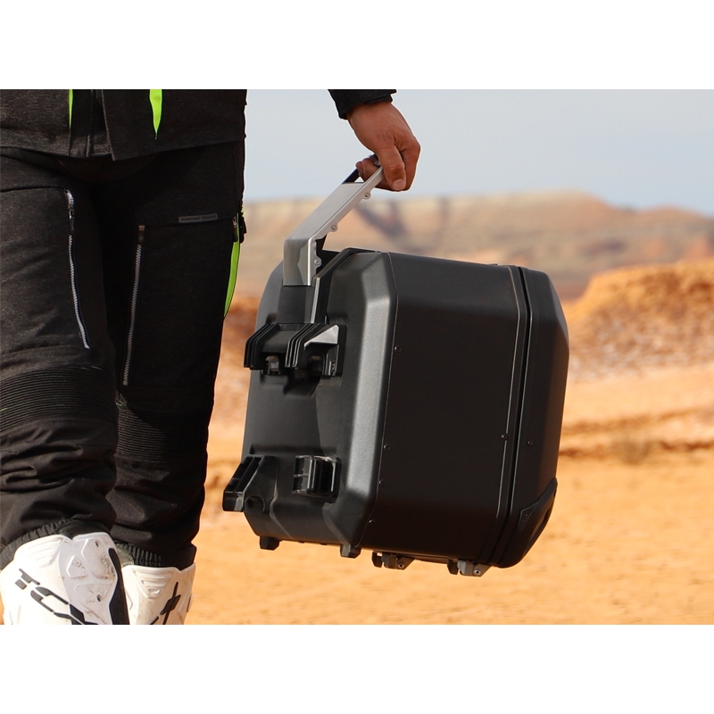 Complete set of aluminum cases SHAD TERRA BLACK, 48L topcase + 47L / 47L side cases, including mounting kit and plate SHAD SUZUKI DL 1000 V-Strom/ DL 1050 V-Strom