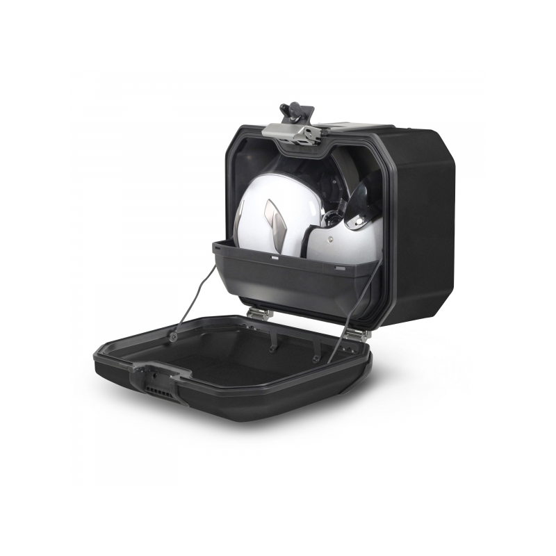 Complete set of aluminum cases SHAD TERRA BLACK, 48L topcase + 47L / 47L side cases, including mounting kit and plate SHAD HONDA NC 750 X 2021-