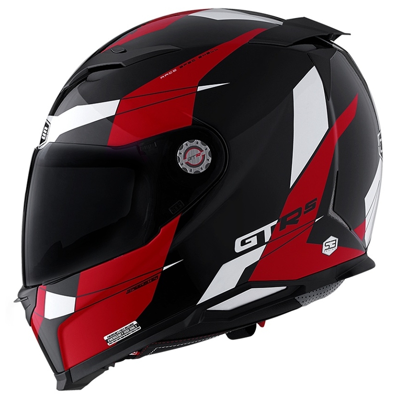 Motorradhelm CMS GTRS Speedster schwarz-rot-weiß