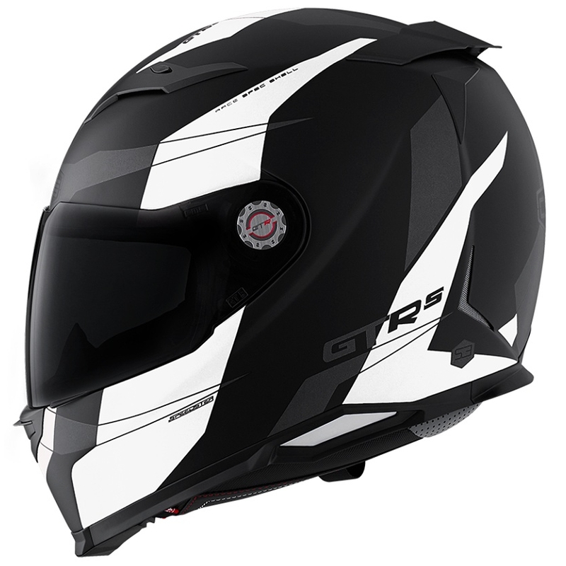 Motorradhelm CMS GTRS Speedster schwarz und weiß