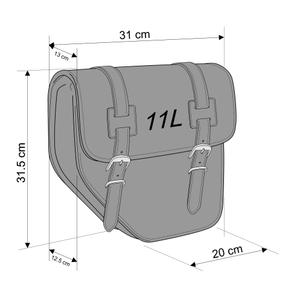 Leder-Satteltasche CUSTOMACCES IBIZA APS015N schwarz right, with side metal base + universal support