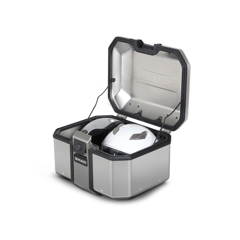 Complete set of aluminum cases SHAD TERRA, 48L topcase + 47L / 47L side cases, including mounting kit and plate SHAD Aprilia Tuareg 660