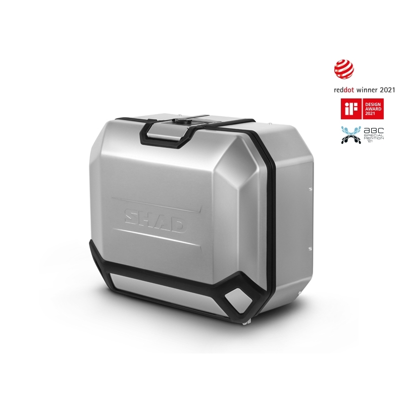 Complete set of aluminum cases SHAD TERRA, 55L topcase + 36L / 36L side cases, including mounting kit and plate SHAD Voge 650DS / 650DSX
