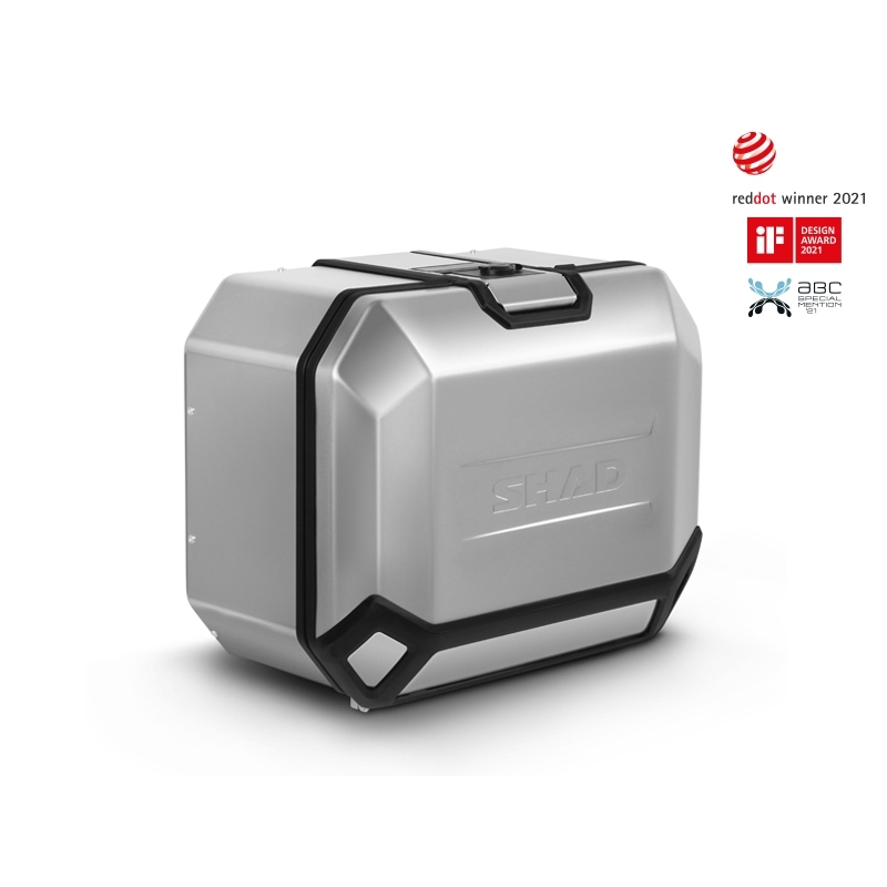 Complete set of aluminum cases SHAD TERRA, 55L topcase + 47L / 47L side cases, including mounting kit and plate SHAD Voge 650DS / 650DSX