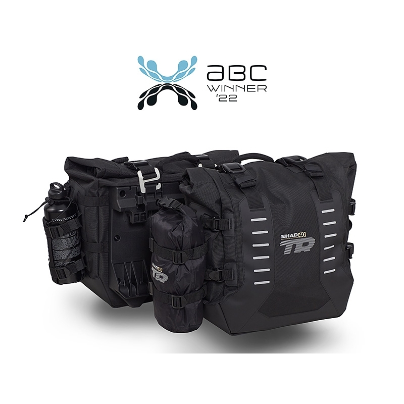 Complete set of SHAD TERRA TR40 adventure saddlebags and SHAD TERRA BLACK aluminium 48L topcase, including mounting kit SHAD HONDA X-ADV 750