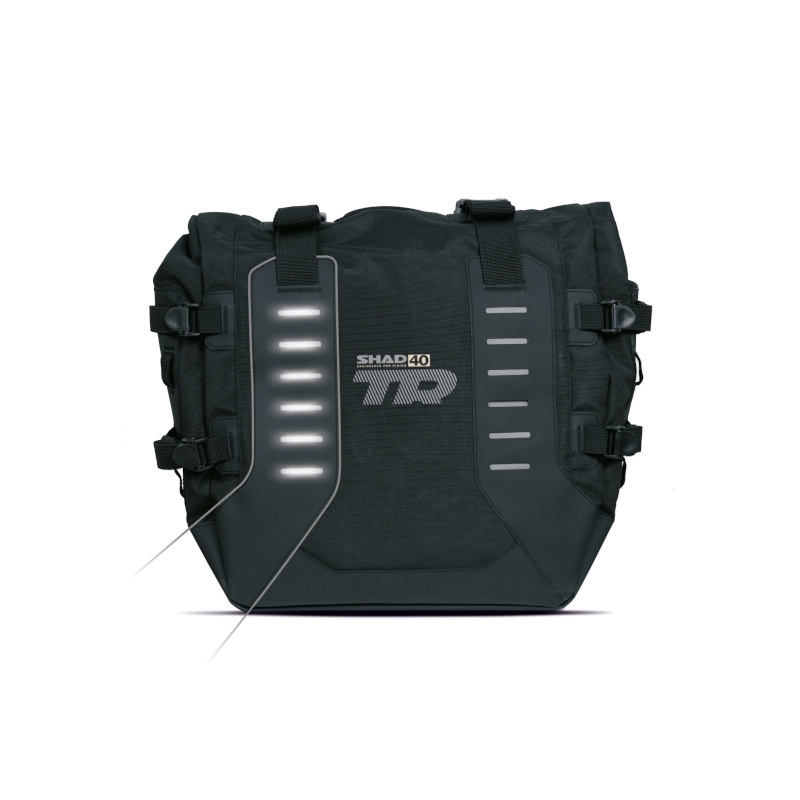 Complete set of SHAD TERRA TR40 adventure saddlebags and SHAD TERRA BLACK aluminium 48L topcase, including mounting kit SHAD Benelli TRK 502 X