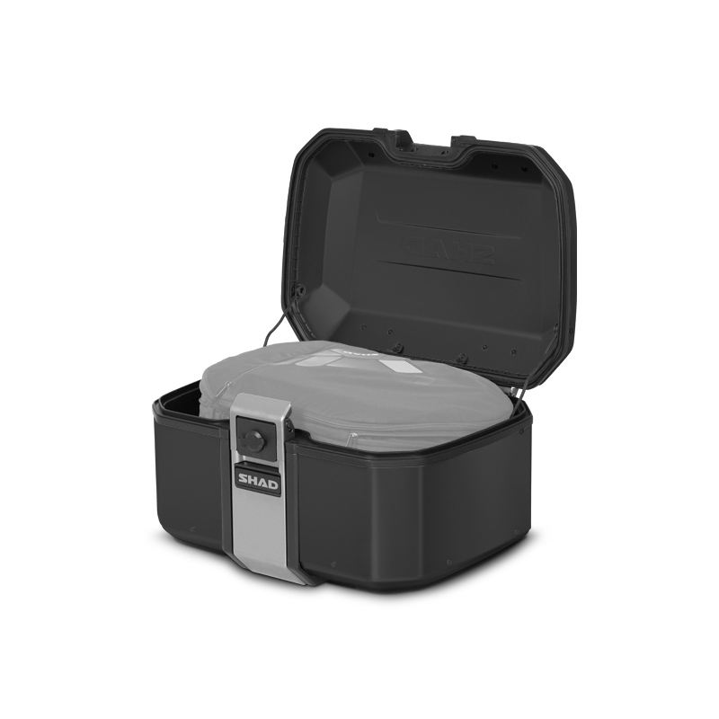 Complete set of SHAD TERRA TR40 adventure saddlebags and SHAD TERRA BLACK aluminium 55L topcase, including mounting kit SHAD CF Moto 800MT