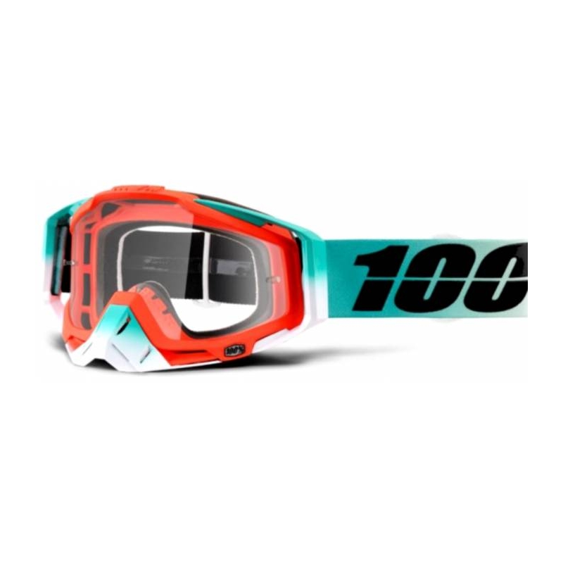 100% Racecraft Cubica-Schutzbrille (rot verchromtes Plexiglas + klares Plexiglas)