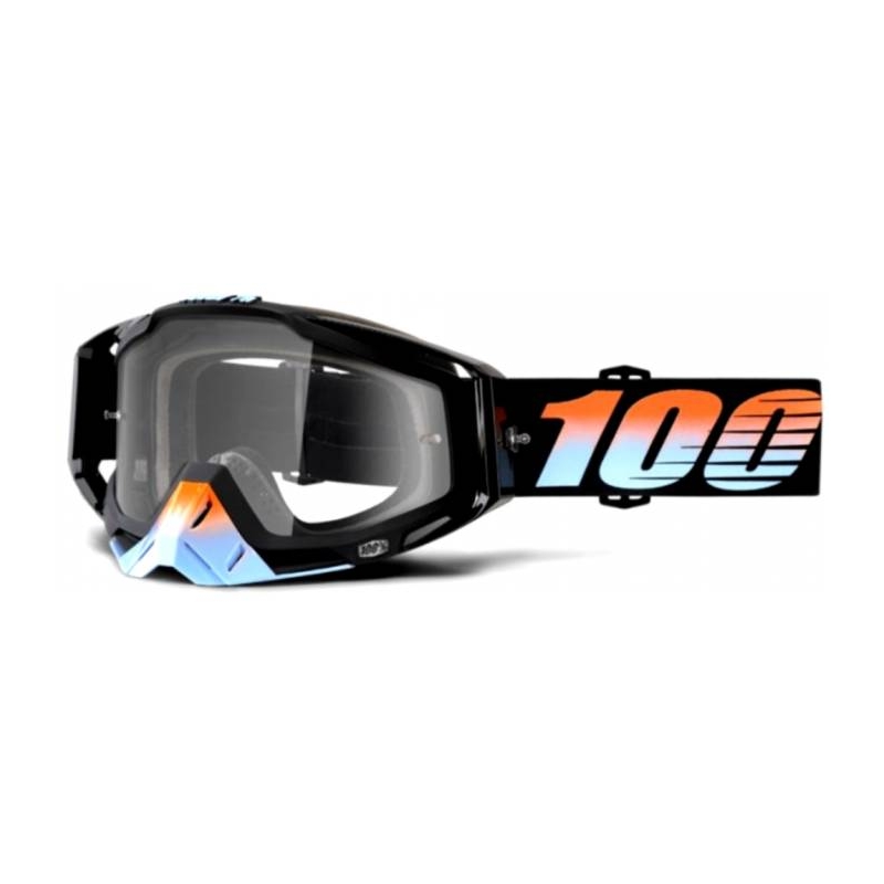 Schutzbrille 100% Racecraft Starlight schwarz (klares Plexiglas)