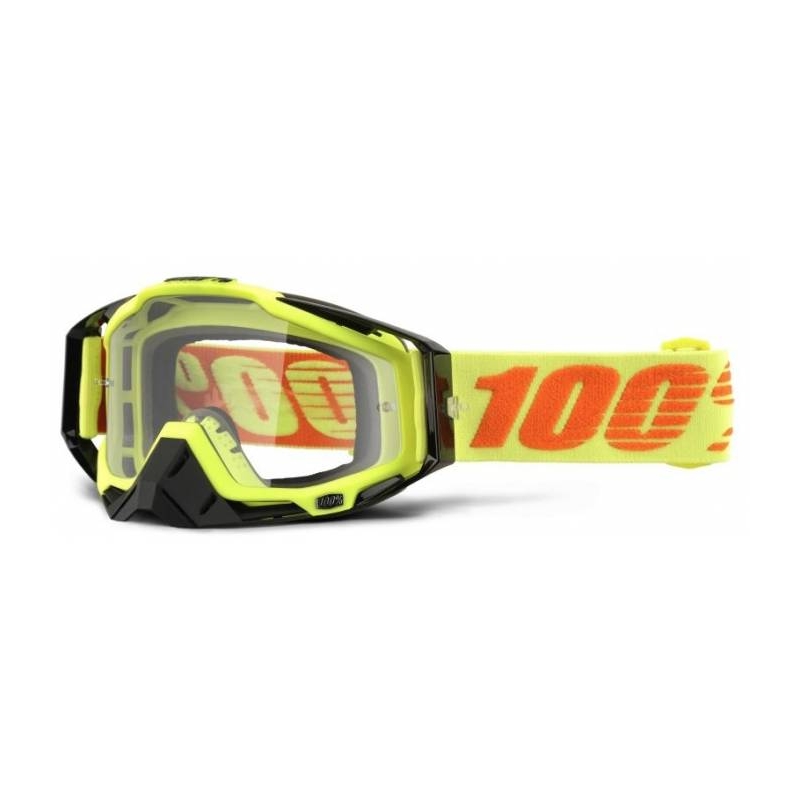 Racecraft Attack Yellow schwarz-gelbe Schutzbrille (klares Plexiglas)
