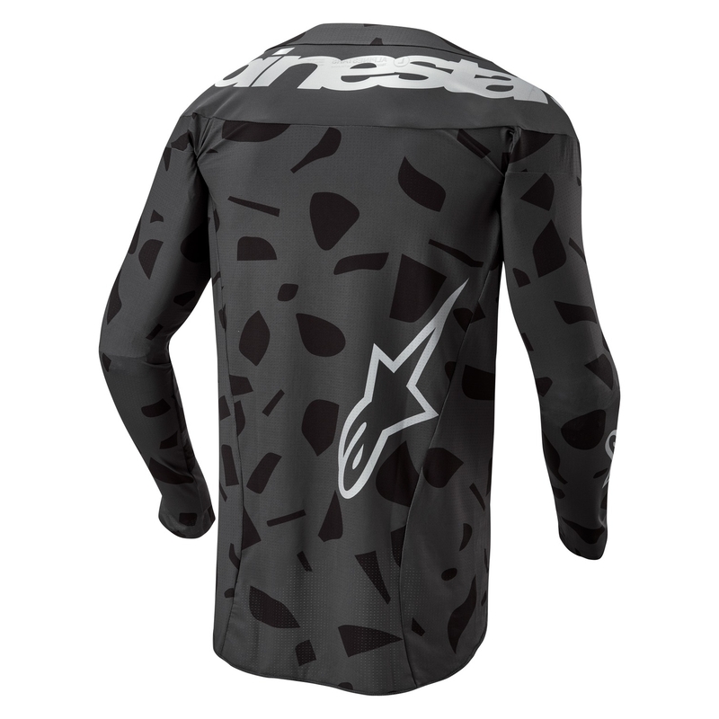 Alpinestars Techstar Graphit 2024 Motocross Jersey Schwarz Camo Ausverkauf