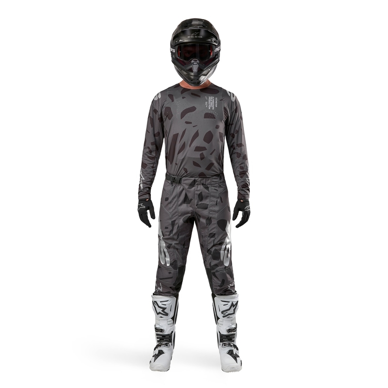 Alpinestars Techstar Graphit 2024 Motocross Jersey Schwarz Camo Ausverkauf