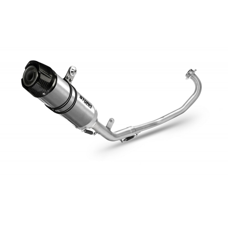 Auspuff komplett 1x1 STORM GP Stainless Steel with carbon cap für YAMAHA YZF-R 125 2014-2018, YAMAHA MT 125 2015-2019