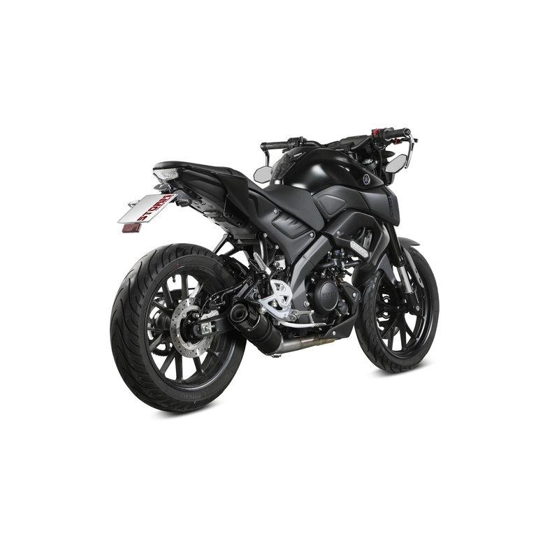 Auspuff komplett 1x1 STORM GP Black with carbon cap für YAMAHA YZF-R 125 2019-2026, YAMAHA MT 125 2015-2024