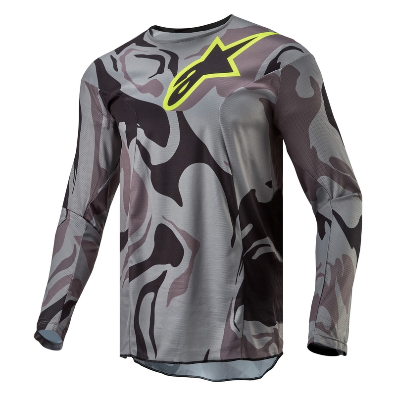 Alpinestars Racer Tactical Motocross Trikot grau camo-fluo gelb-schwarz