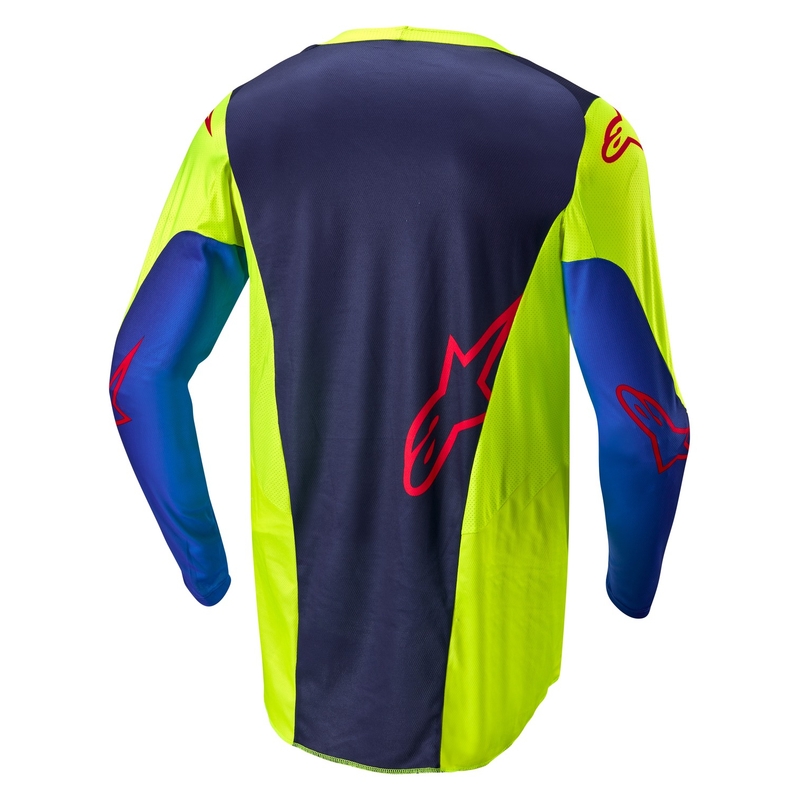 Alpinestars Racer Hoen Motocross Trikot neongelb-blau-rot