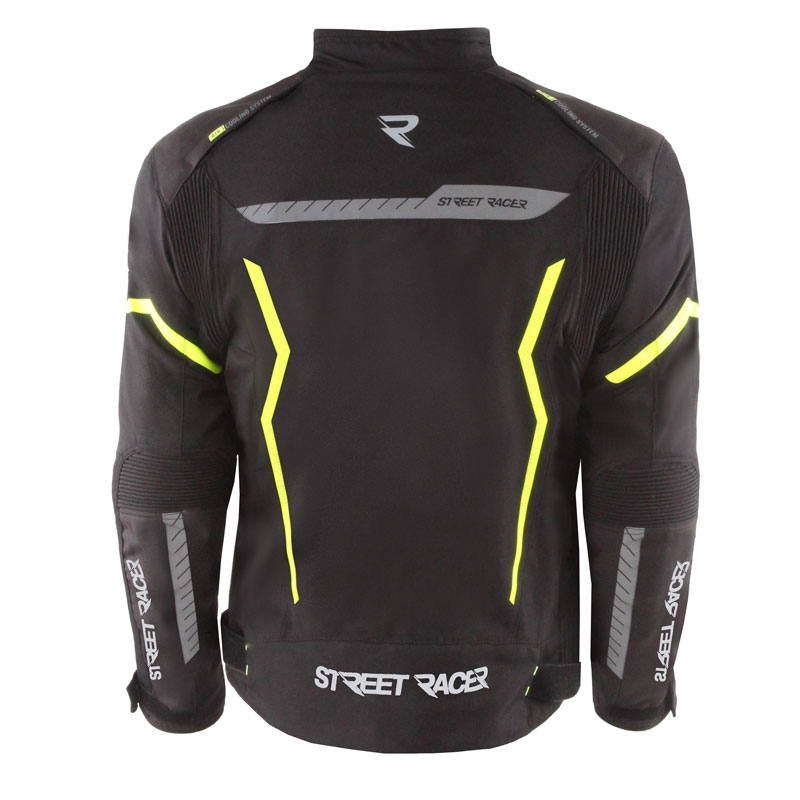 Street Racer Flex Motorradjacke Schwarz-Fluogelb