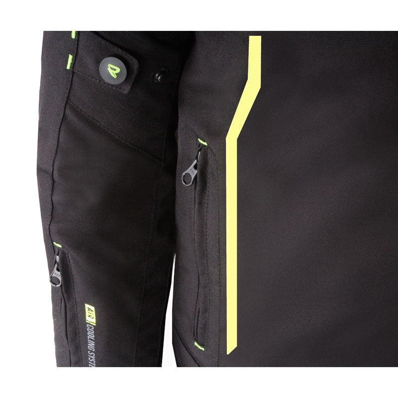 Street Racer Flex Motorradjacke Schwarz-Fluogelb
