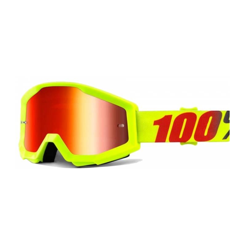 100% Strata Mercury gelbe Schutzbrille (rot verchromtes Plexiglas mit Glimmerstiften)